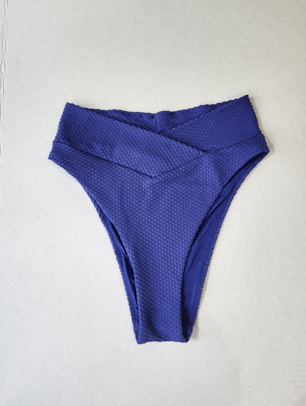 Aerie High Cut Cheeky Purple Textured Swim Bottoms Size Small